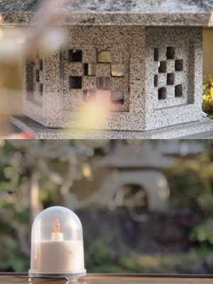 石灯籠のある庭のイメージ写真